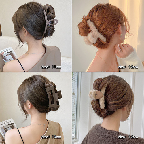 High-end large shark clip hair pin for women, autumn and winter acrylic hair clip, suitable for high hair volume at the back of the head, claw clip hair accessory