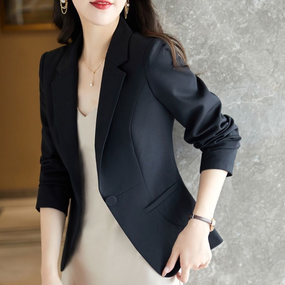 Women's Spring and Autumn New Thin Korean Fashion Slim Short Waist-Cinching Elegant Casual Blazer Jacket Trendy