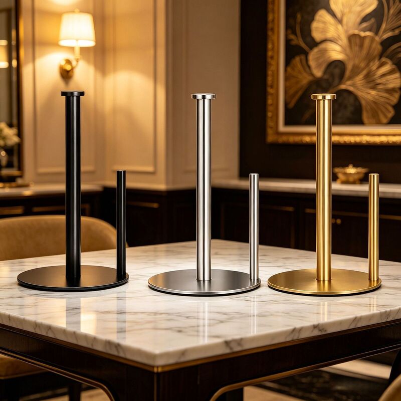 Vertical Paper Towel Holder with Stainless Steel Base, Kitchen Paper Towel Roll Holder, Bathroom Kitchen Countertop Large Size Roll Holder for Home Use