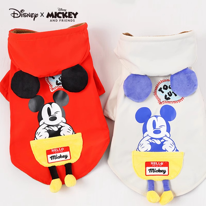 Disney Mickey Puppy Dog Ropa Teddy Corky Fight Cute Perro Otoño Invierno Ropa encapuchada Mascota Calentamiento
