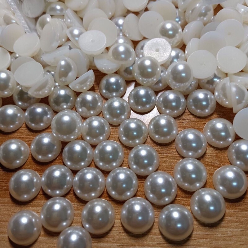 High-Gloss Half-Face Imitation Pearl Semi-Circle Flats-Bottomed Loose Beads Popular Hairpin DIY Accessories Mobile Phone Case Shoes Clothing Nail Art Accessories