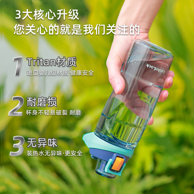 乐扣运动水杯夏天塑料杯便携Tritan随手杯简约男女学生ABF990|undefined