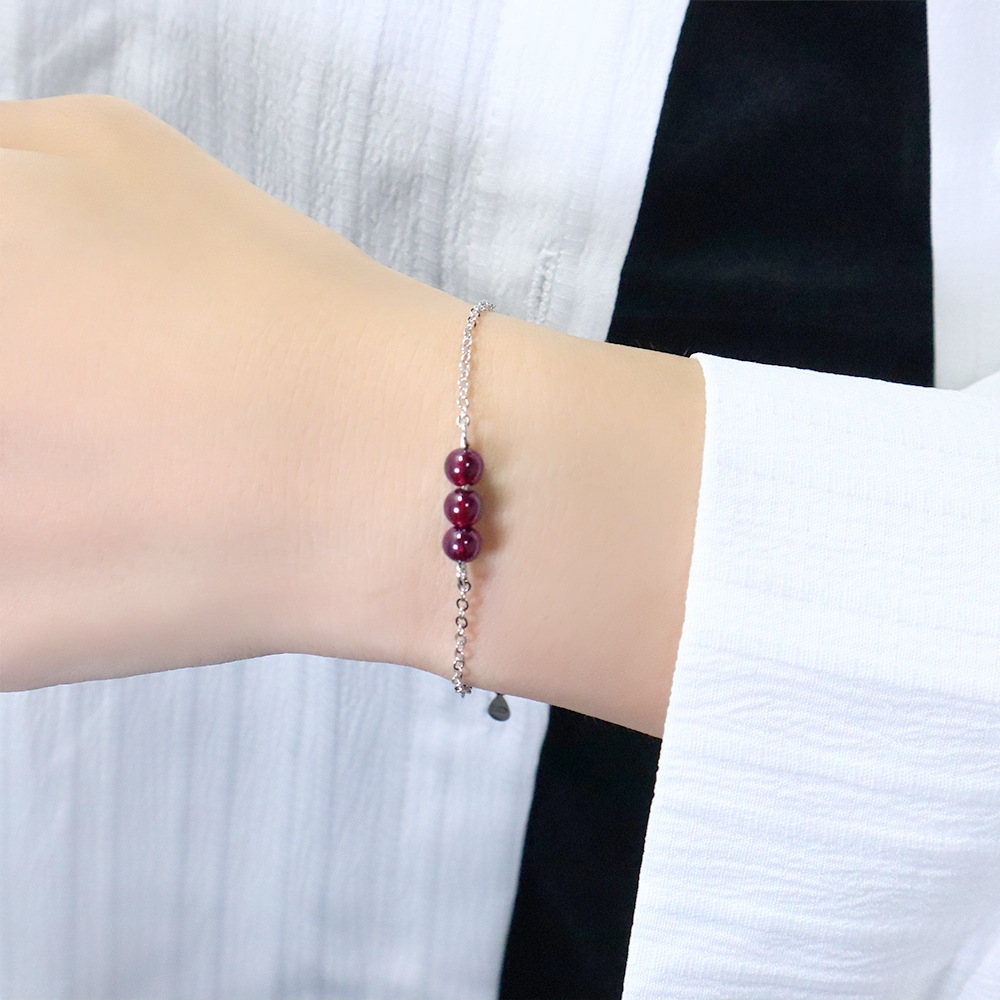 Three Red Pomegranate Bracelets, New Chinese Style, Chinese Fortune-Turning Round Bead Bracelet, 2026 New Fashion Model