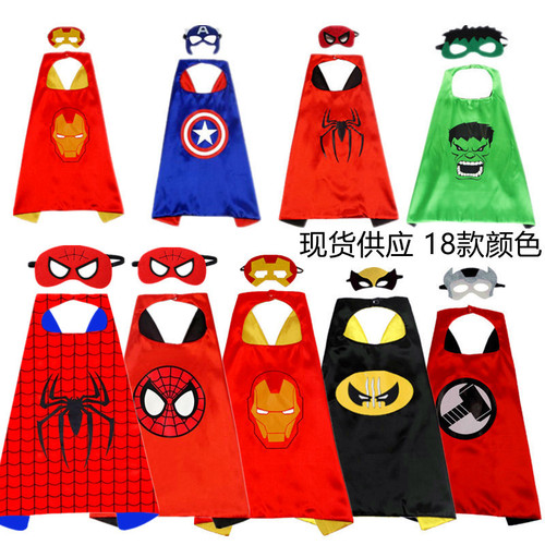 Children's Superhero Cape Costume Spider-Man Cape Avengers Print Cloak Halloween Costume Robe