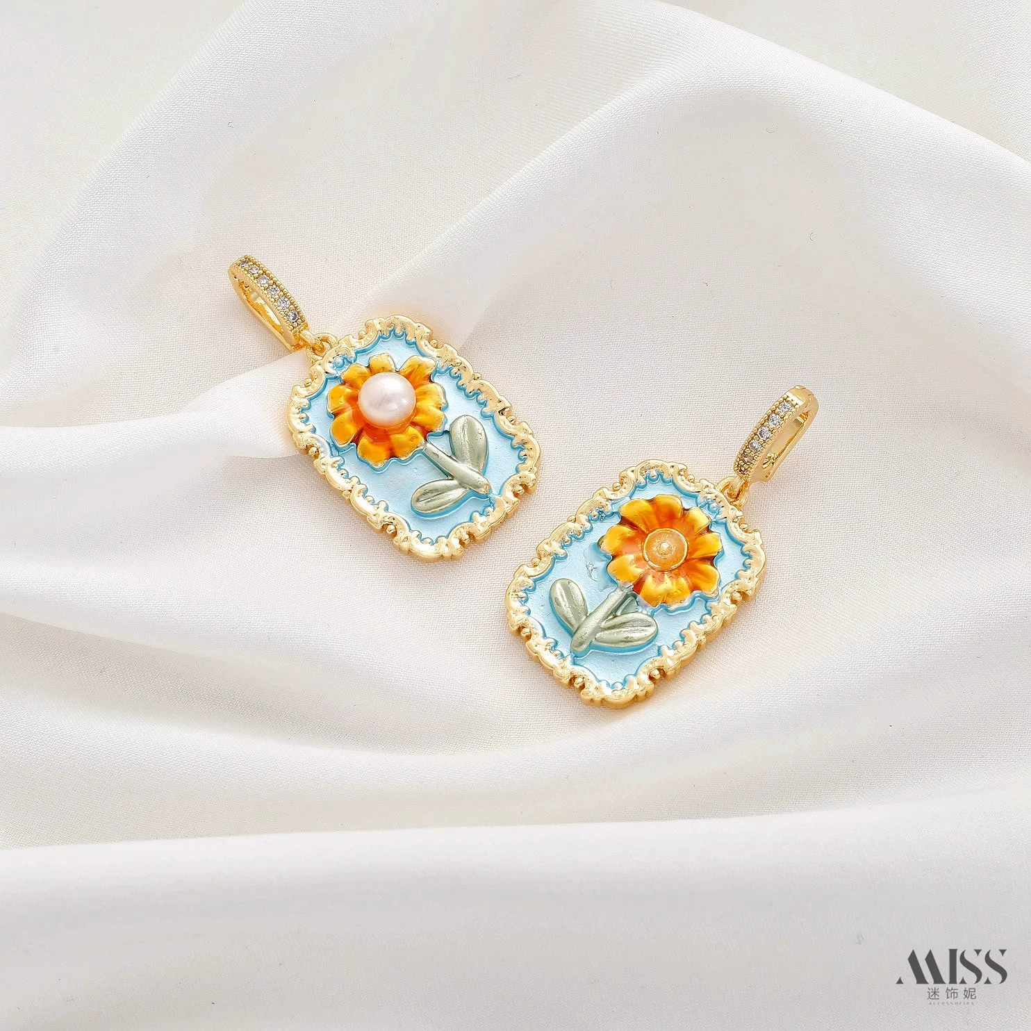 Мод pendant из органического жемчуга, свитер, аксессуар, ручная роспись, цветочная, китайский стиль, стиль высокого качества
