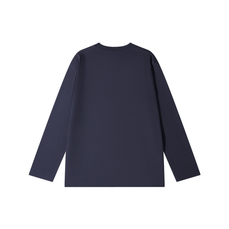 230 gramos de camiseta de manga larga, ropa de algodón personalizada, logotipo de impresión personalizado, camiseta de publicidad de cuello redondo