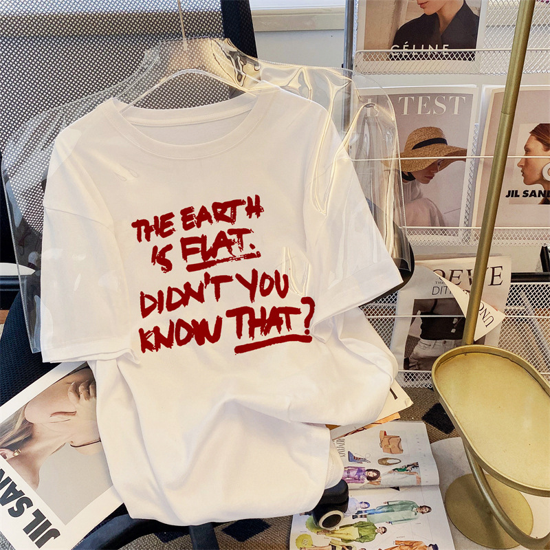 商品详情图_200克纯棉短袖T恤女夏季新款圆领夏装宽松大码女