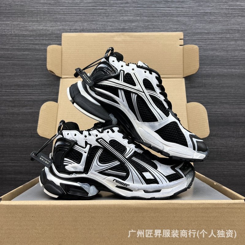 跨境专供毒家现货25ss纯原版本巴黎B家涂鸦做旧休闲运动鞋|undefined