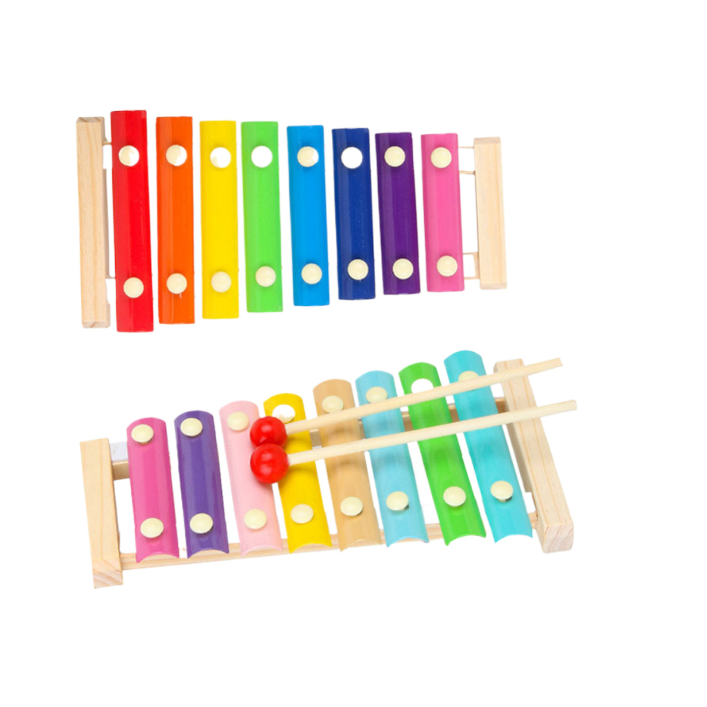Reloj de roce de piano de ocho tonos para niños, torre de arco iris, cuatro juegos de placa en forma de columna, insectos retorcidos, juguetes educativos para bebés al por mayor