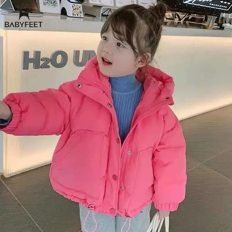 Маленькие ноги девушки зимняя хлопчатобумажная детская одежда новая модная корейская версия толстый топ для девочек