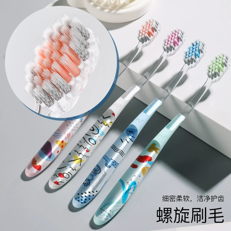Белый доктор ромб спиральная зубная щетка с мягкой щетиной Бытовая нить для взрослых Кристалл Нескользящая ручка для щетки пара зубных щеток оптом