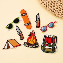 户外篝火刺绣布贴露营系列补丁贴熨烫电脑绣花标服饰箱包配饰辅料