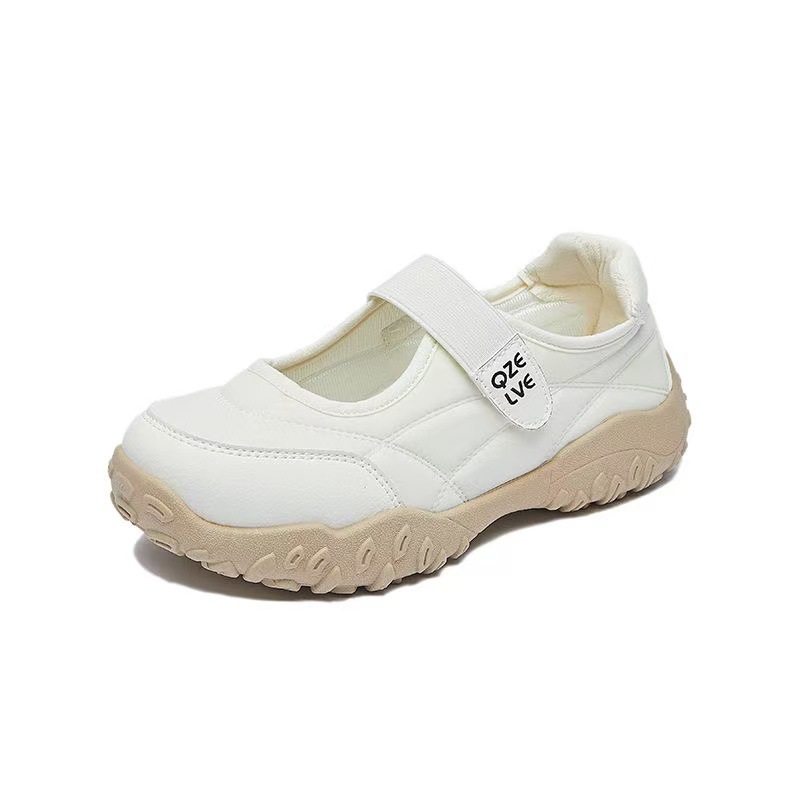 Velcro zapatos individuales 2025 verano nuevos zapatos mujer suela gruesa deportes zapatos casuales huecos boca baja zapatos de papá mujeres