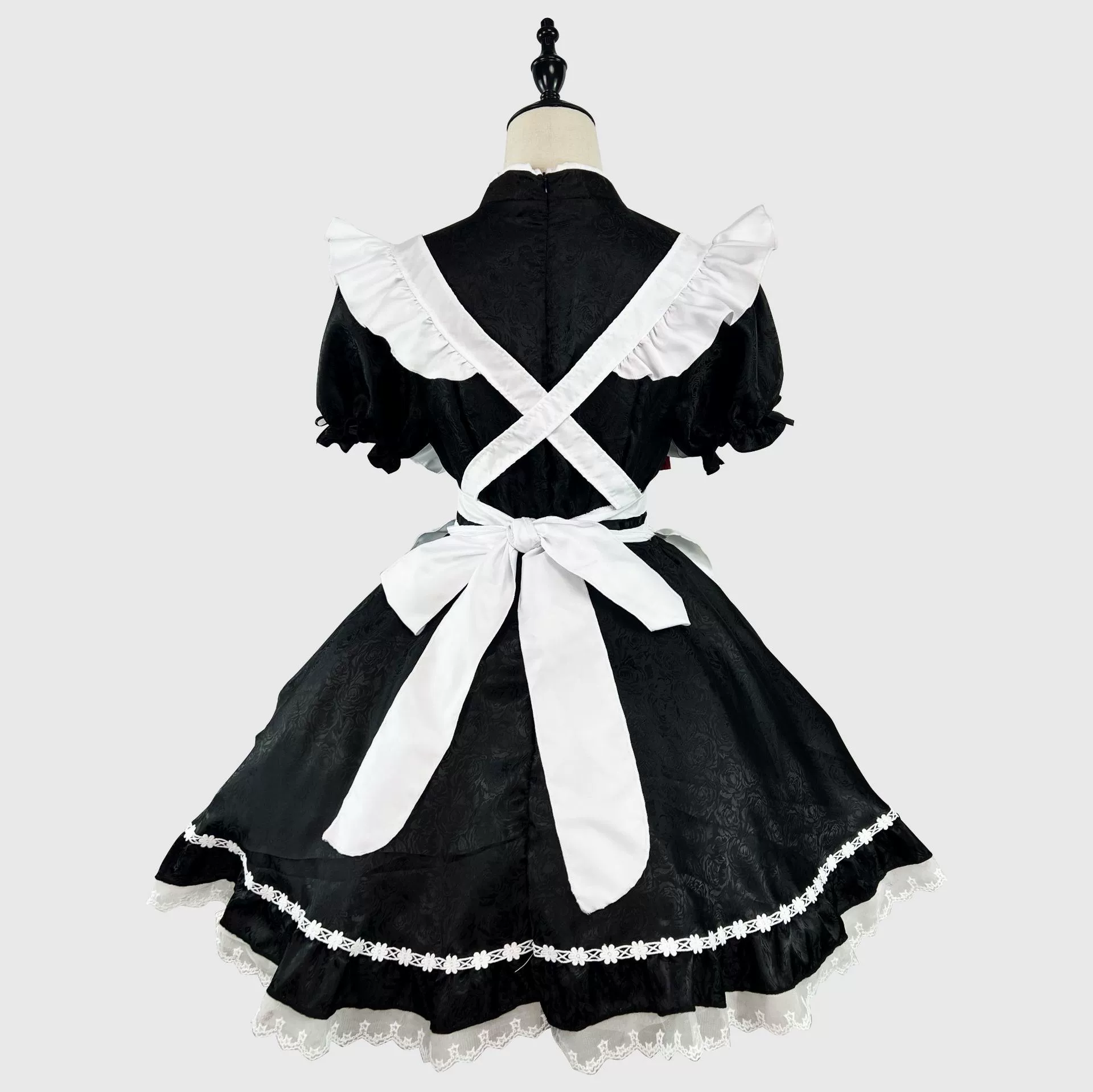 Lolita cosplay dress plus size, Chinese-style maid outfit, dress+apron+bows set