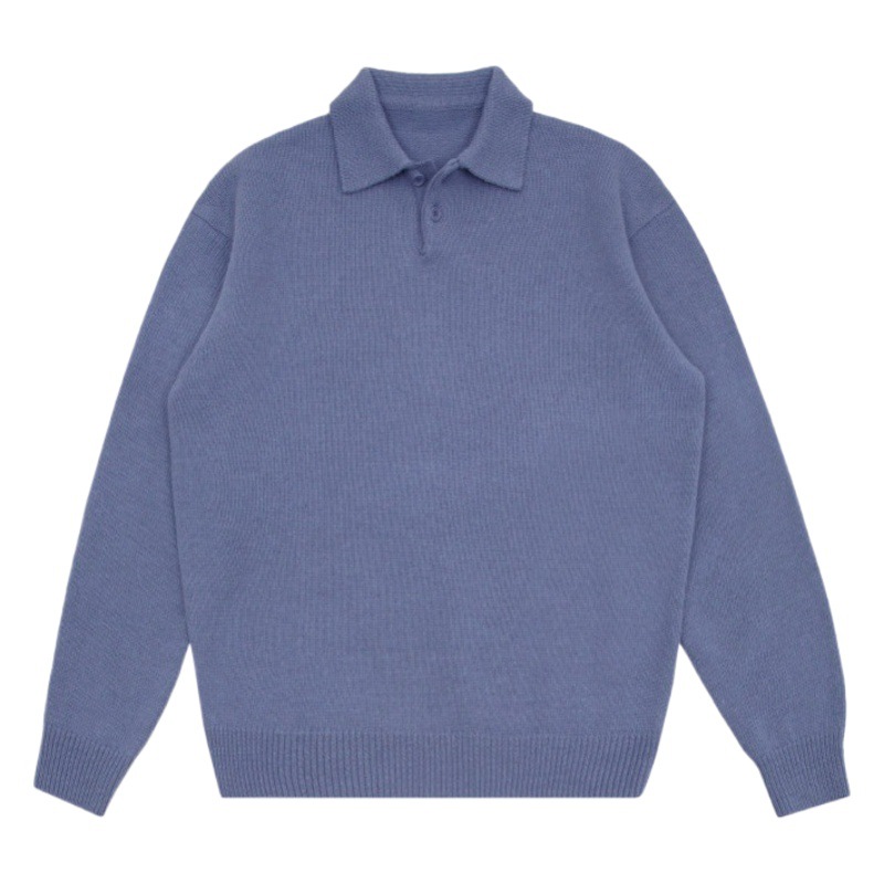 MYQ suéter masculino Otoño Invierno tendencia coreana solapa suelta camisa de la solapa viento perezoso polo