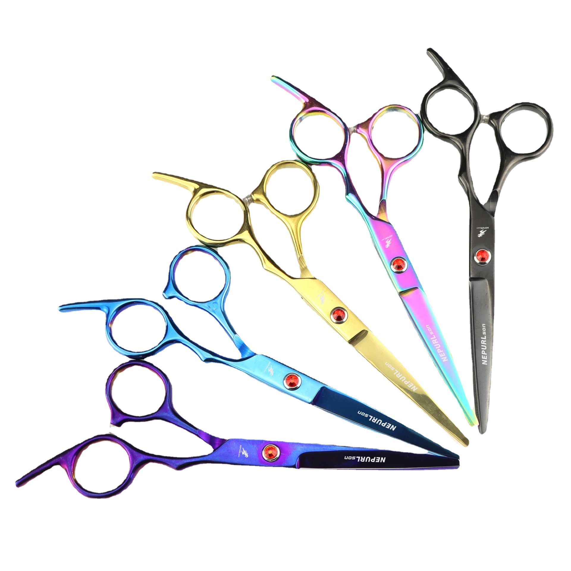 6,0 Zoll Napson galvanisierte farbige Friseurschere für gerade Ponyfrisuren, Ausdünnschere_voghion.com