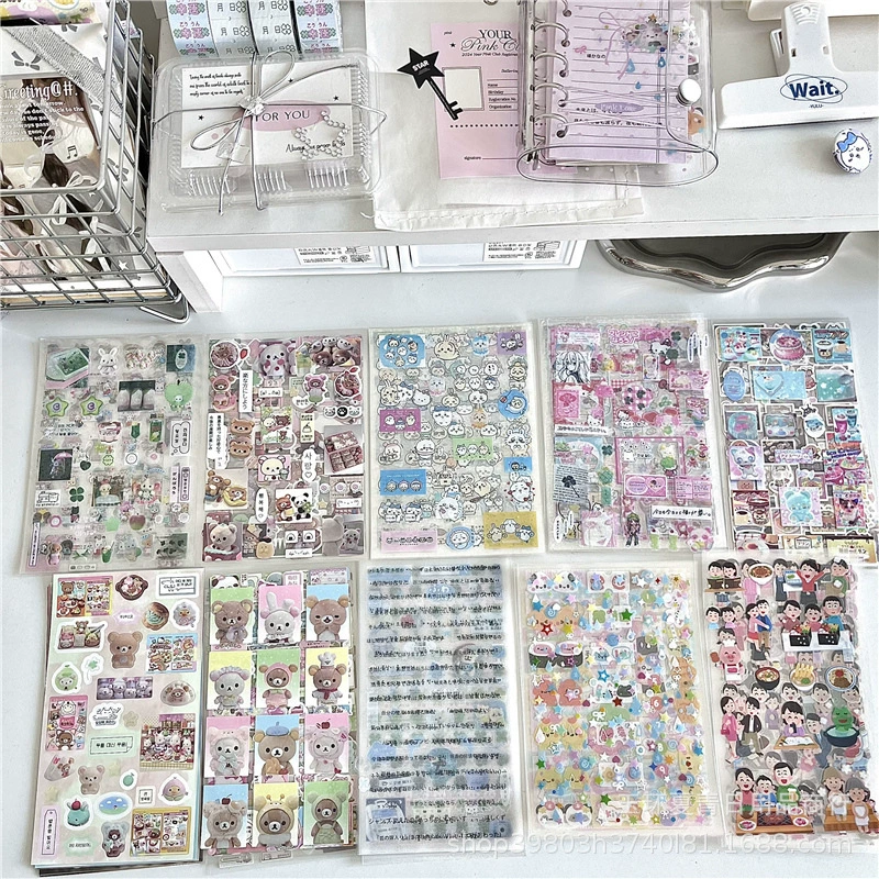80 неповторенных легких медвежьих милых срезанных наклеек японских злодеев лазерных звезд