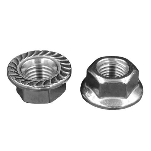 304/316 stainless steel hexagonal flange nut nut anti-slip toothed nut GB6177/6923 M4M5