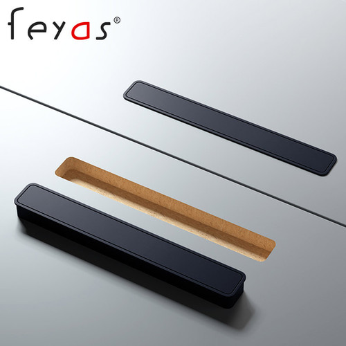 Embedded handle gray minimalist wardrobe door handle invisible slotted embedded concealed cabinet drawer small pull button