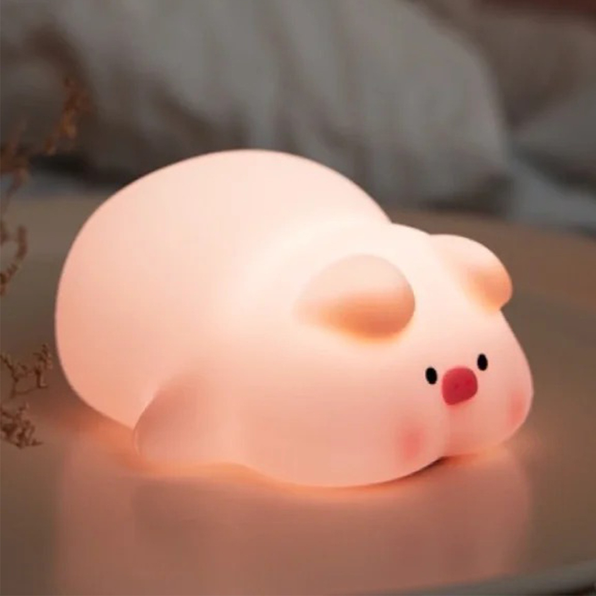 Luz de noche USB recargable silicona palpitación dormitorio cabezal de cama para niños protección de ojos atmósfera de alimentación de luz de noche lámpara de escritorio lámpara de baño