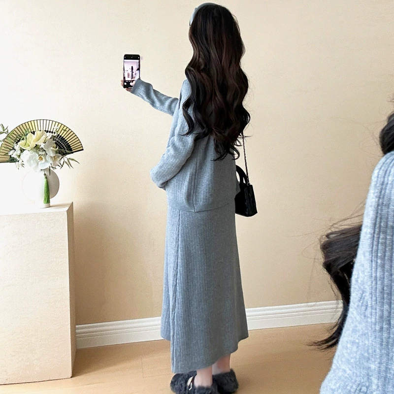 Демисезонное модное вязаное платье для беременных, slip dress, кардиган, яркий запоминающийся стиль, облегающий