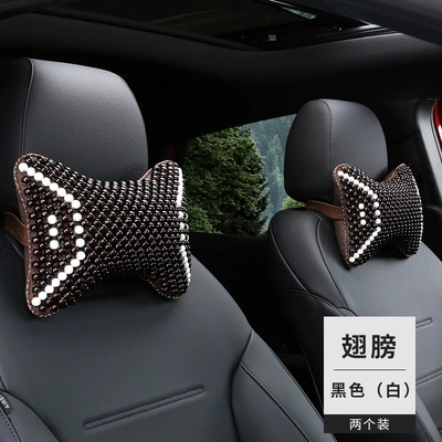 Cervical Spine Pillow, Breathable and – Headrest - wings-black-white-headrest-1-pair