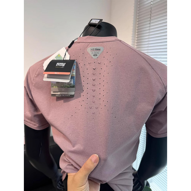 Gray Pink Dragon Scale Moisture-Absorbent Breathable Quick-Drying Antibacterial Functional Outdoor Short-Sleeved Men's Summer Fitness Training Basketball T-Shirt