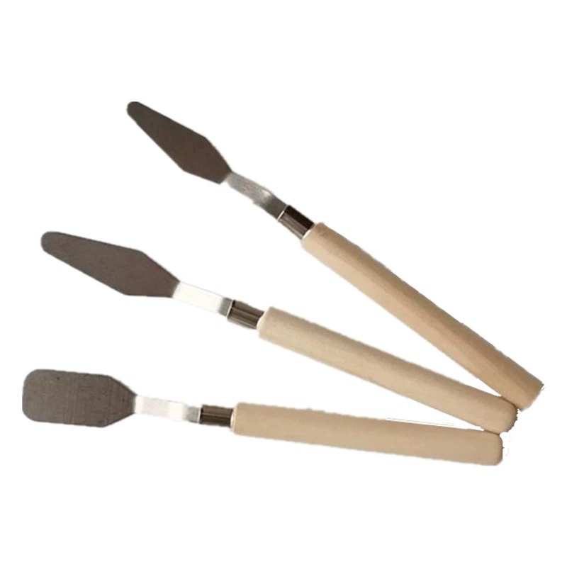 Оптовая нержавеющая сталь нож для рисования маслом скребок для краски заостренный плоский нож для палитры маленькая квадратная Лопата текстурный нож Шпатель