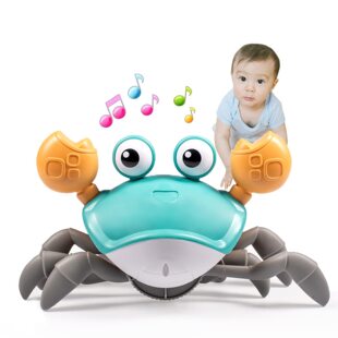 Cross-border chattering net red electric induction crab rechargeable children crawling walking obstacle avoidance 1-2 years old toys