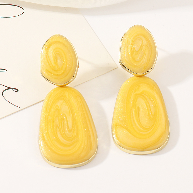 Fashion Oval Candy Color Earrings display picture 9