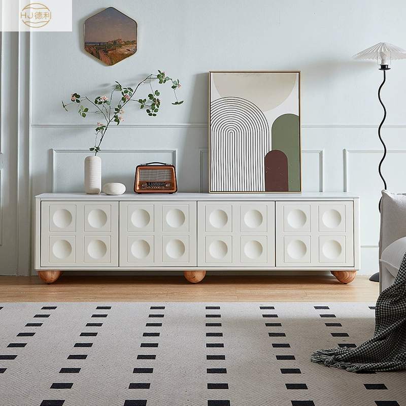 Роскошный ТВ-тумба из массива дерева для гостиной, компактный домашний шкаф для хранения под телевизор.