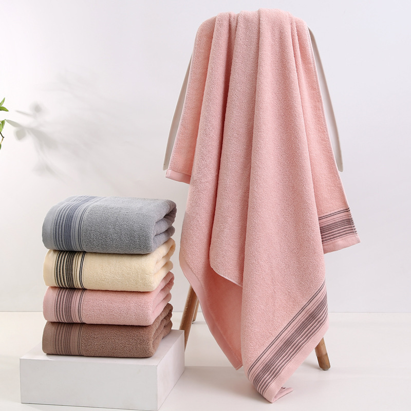 Adult Household Absorbent Soft Bath Towel Household Household Cotton Unisex 70*140cm Pure Color Bath Towel