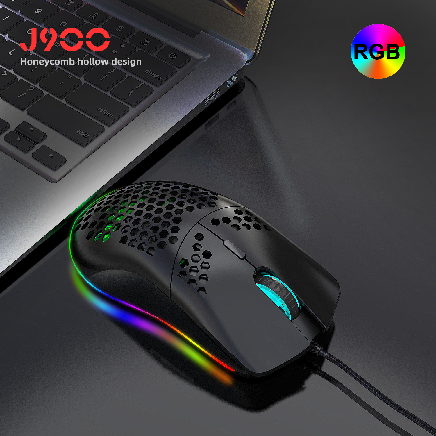Clavier de jeu de bureau avec souris et trou RVB 61 touches 60 % filaire et lumineux_voghion.com
