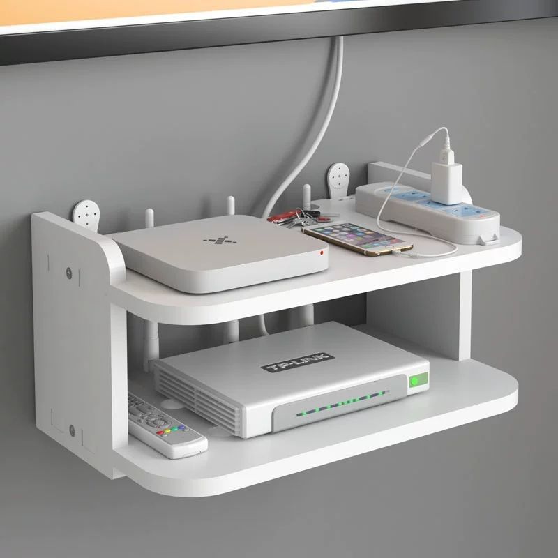 Wifi Wall-Mounted Tv Wall-Mounted Set-Top Box Router Placement Rack Storage Storage Punch-Free Bracket Bracket