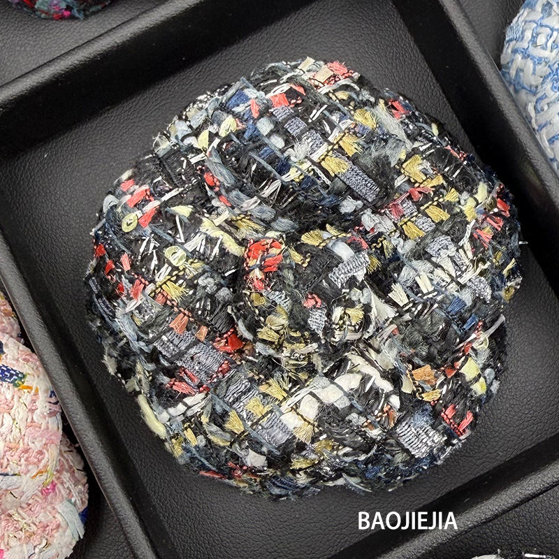 6.6cm ダブルCブローチ、小香風オリジナルブローチ、高級感、高級、精巧、ファッショナブルな椿の花ブローチ