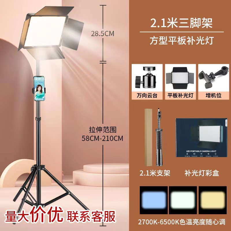 Lámpara cuadrada LED de 4 hojas de luz plana, lámpara fotográfica, luz fotográfica de belleza en vivo, luz fotográfica de belleza, luz fotográfica de belleza