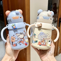 Cute baby baby thermos cup baby learns to drink sippy cup duckbill anti-choking children's water cup outing one-year-old bottle