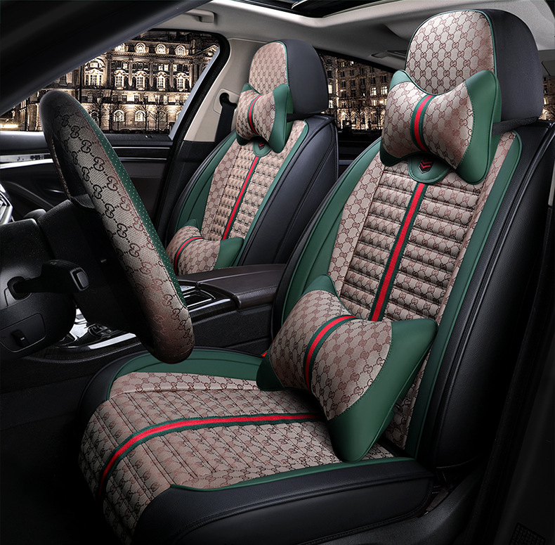 Cross-Border Car Seat Cover, Universal for All Seasons, Fully Enclosed Universal Cushion Cover, Comfortable and Breathable Car Interior Cushion Seat Cover