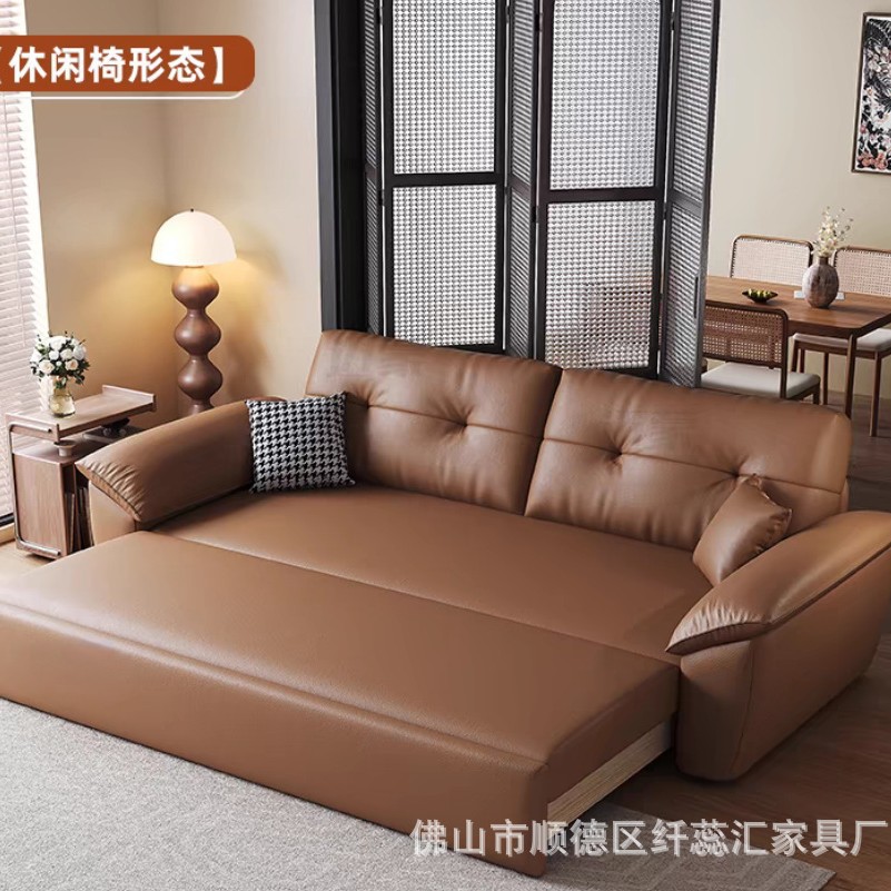 イタリア式の軽い贅沢な猫は皮のソファーのベッドをつかんで折りたたみます。