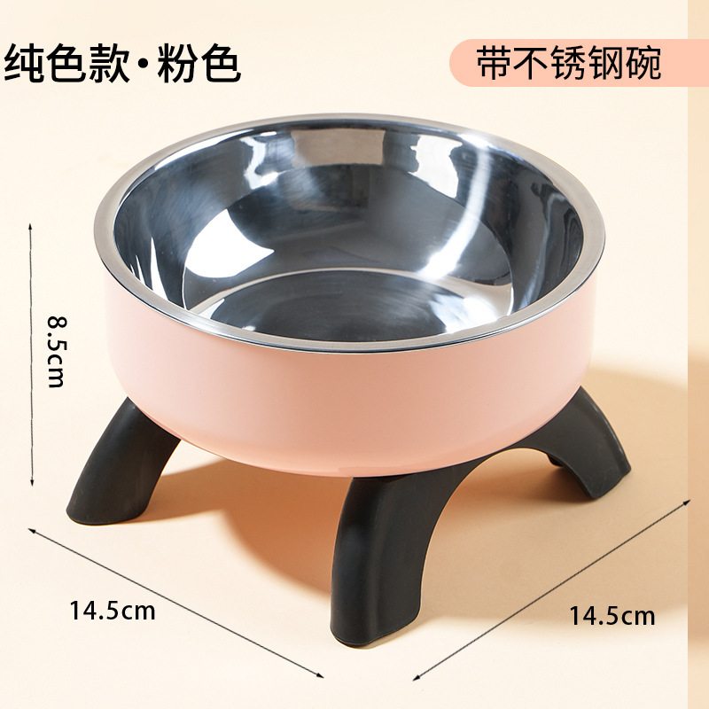 Tazón de pie alto para mascotas antideslizante y anti-derribado de acero inoxidable Tazón para perros para proteger la columna vertebral cervical Taza para gatos Tazón de huevos para mascotas Tazón único alto