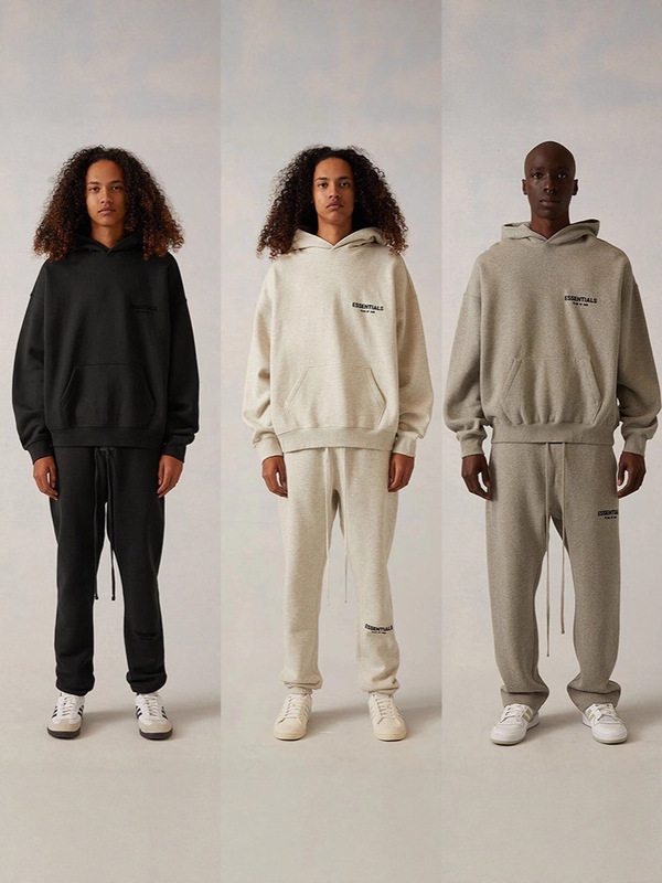 2025SS 带帽卫衣前后黑印花ESSENTIALS潮牌Hoodie跨境卫衣宽松加|undefined