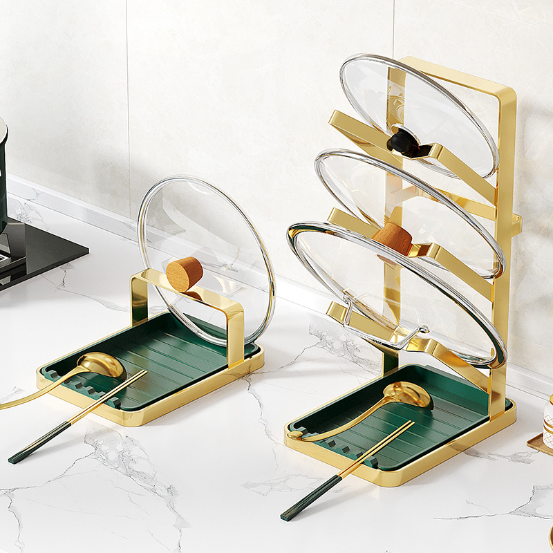 kitchen punch-free pot lid shelf wall-mounted household countertop chopping board rack cutting board holder spatula bracket artifact