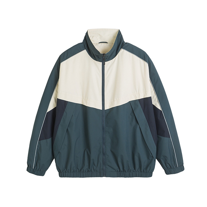 Spring and Autumn Collar Retro Sports Three-color Stitching Casual Jacket All-match Public Trendy Men's Jacket Student Jacket Spring and Autumn Collar Retro Sports Three-color Stitching Casual Jacket All-match Public Trendy Men's Jacket Student Jacket