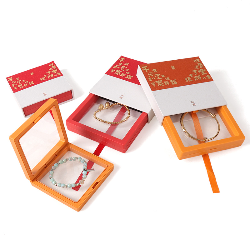Caja de joyería de suspensión de película PE tipo extracción antiaoxidación brazalete brazalete caja de almacenamiento de joyería de manicura caja de embalaje image 5