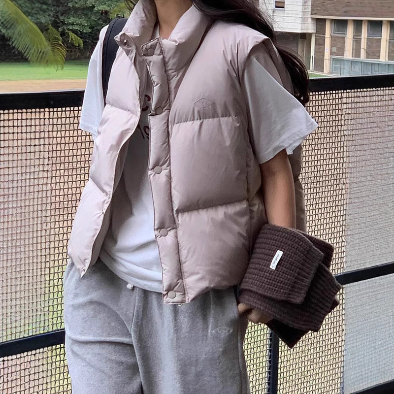 Spot Vergam*T Autumn and Winter Pure Color down Vest Women's Vest Outer Wear Women's High-End Winter Clothing