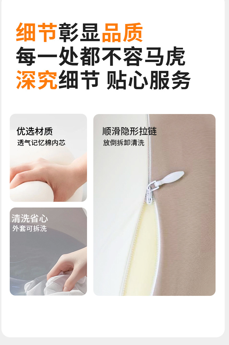 Factory-Made Memory Foam Lumbar Support Cushion for Car and Office, Long-Term Sitting Comfort, Slow Rebound Tailbone Pressure Relief Pad