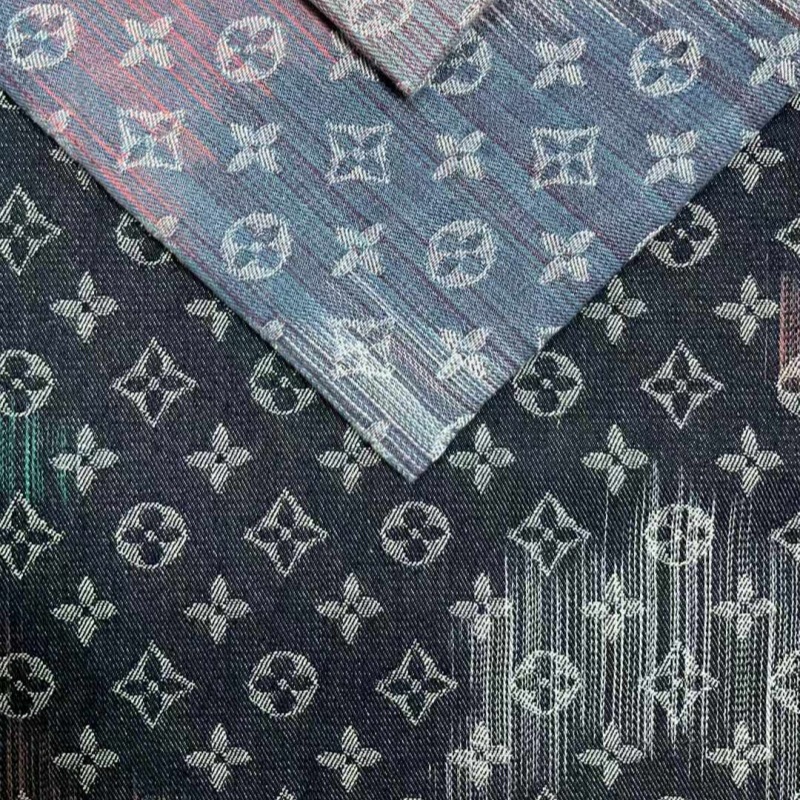 Letter Jacquard Fabric for Clothing, Pants, Denim Fabric, Chanel-Style down Jacket Fabric, Washed Designer Jacquard Fabric