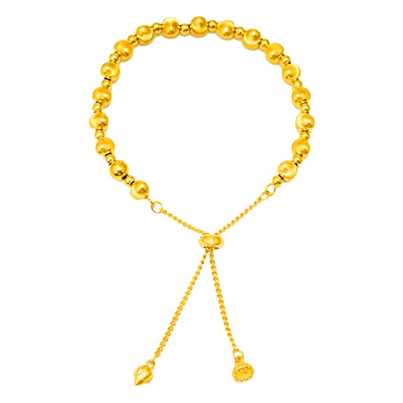 Nuevo patrimonio antiguo pulsera de imitación de las mujeres 24K oro Lotus corazón arena oro Lotus pulsera al por mayor