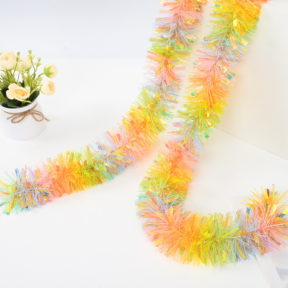 Nuevo transfronterizo 9cm5 capa de cifrado grueso gradiente fantasía de lana colorido diseño de actividades festivas del 1 de junio tira de flores