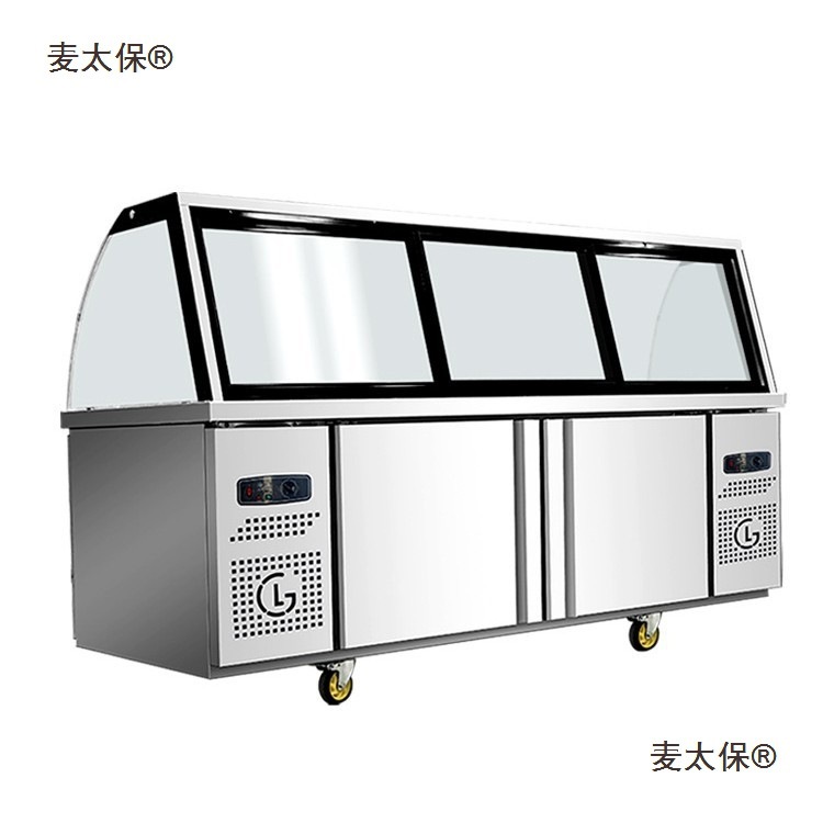 双温熟食展示柜商用超市鸭脖卤肉保鲜柜凉菜烧烤冷藏柜玻璃麦太保